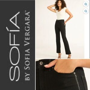 Sofia by Sofia Vergara Women's Classic Black Straight Leg Jeans